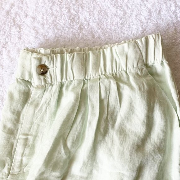 ✨NEW✨ Madewell Linen-Blend Pull-On Pleated Shorts - Eco-friendly Sustainable - Picture 9 of 10
